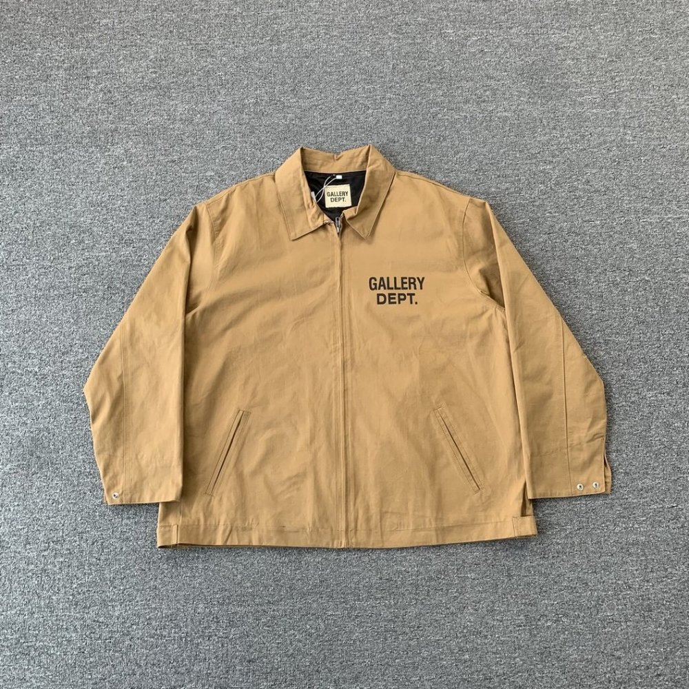 Gallery Brown Long Sleeve Waterproof Jacket Letter Print
